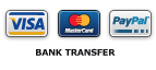 3 methods of secure payment : Visa, MasterCard, Paypal, bank transfer